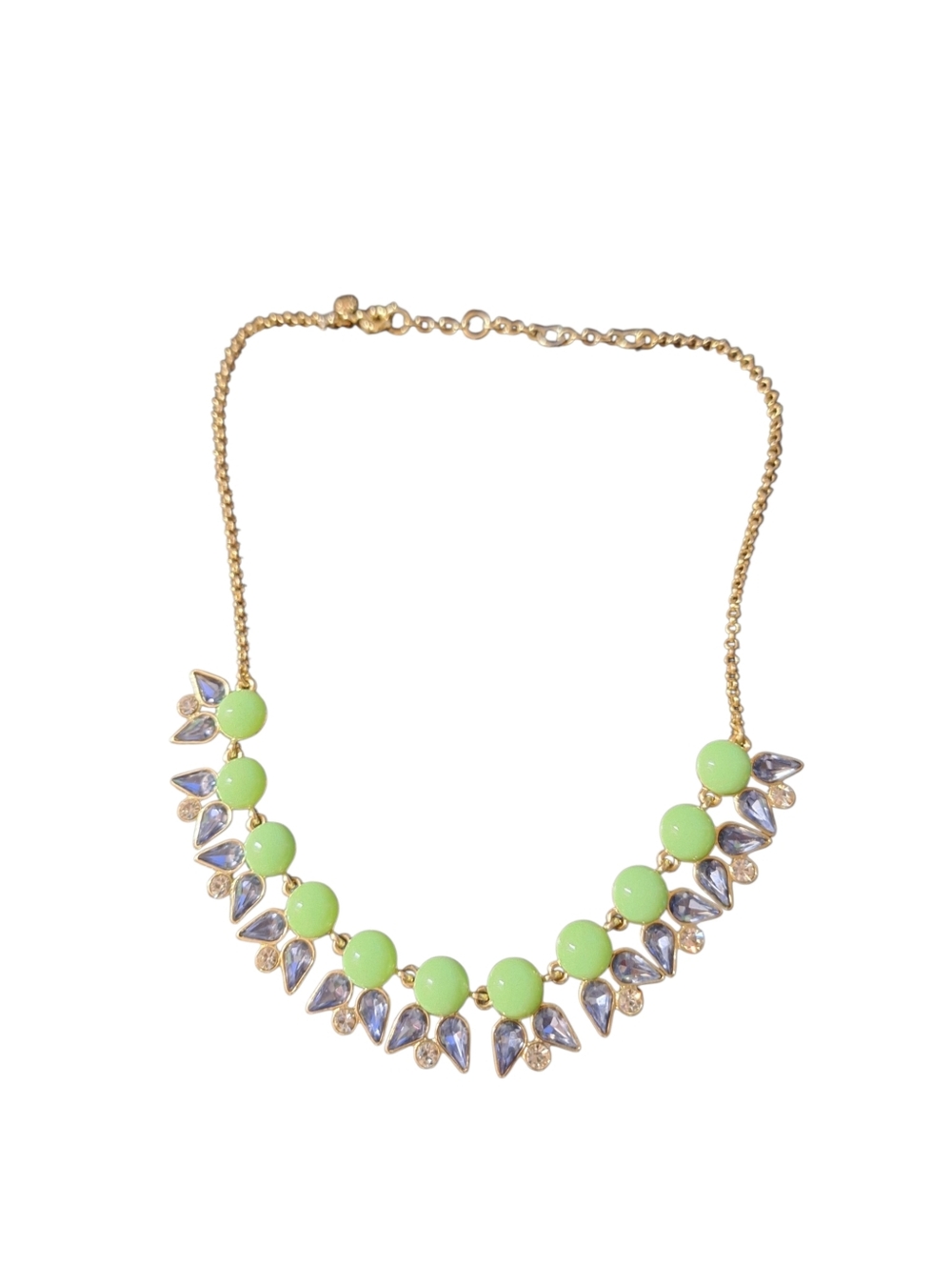 J Crew Gold Tone Necklace Teardrop Statement Women's Classic Jewelry Lavender